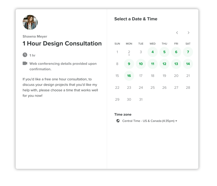 Calendar graphic to schedule a time with Shawna Meyer Design, Interior Design and Project Management